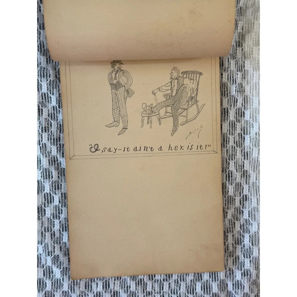 Antique 1875 Monte Cristo Notebook Willie Baker Handwritten Penmanship Sketches